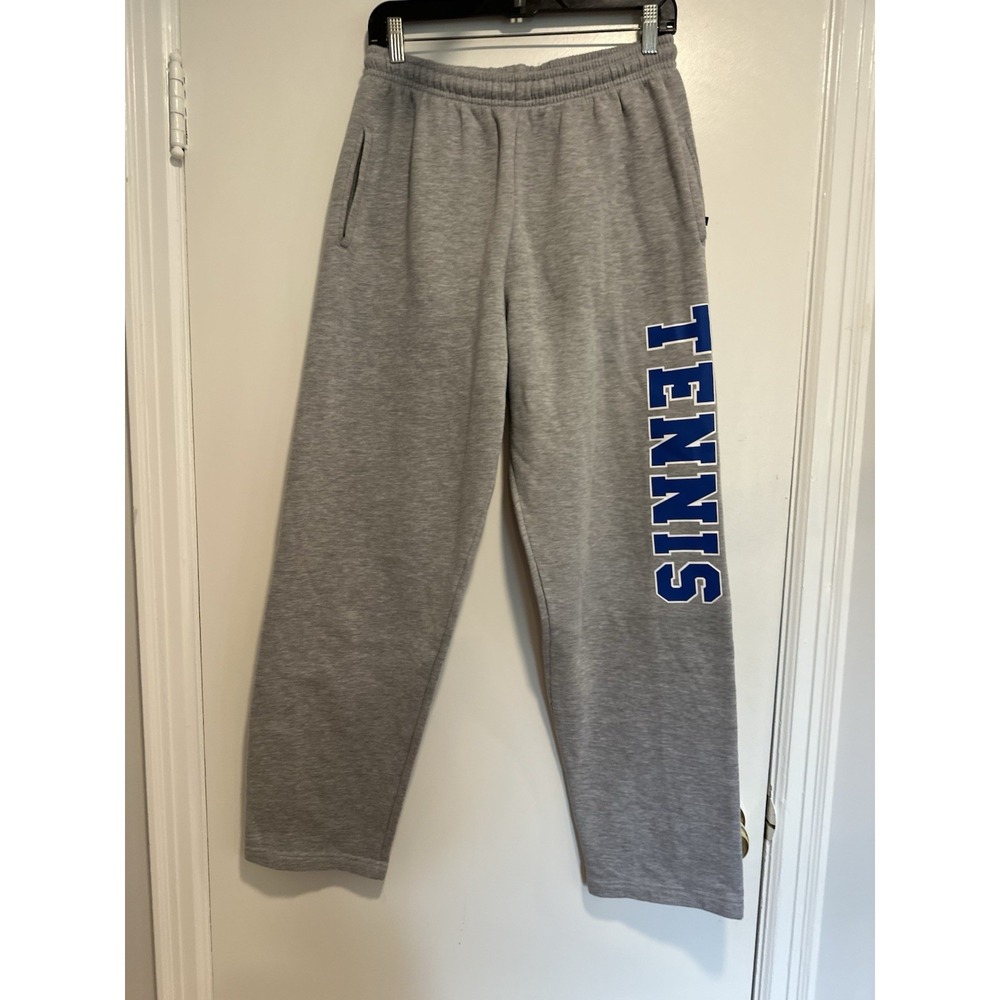 Pennant Y2K Gorpcore Tennis Graphic Wide Leg Sweatpants Sz:M Gray Sports Fleece